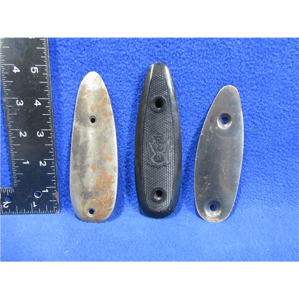 3 Butt Plates - Plastic Remington and 2 Metal - All 3" C/C