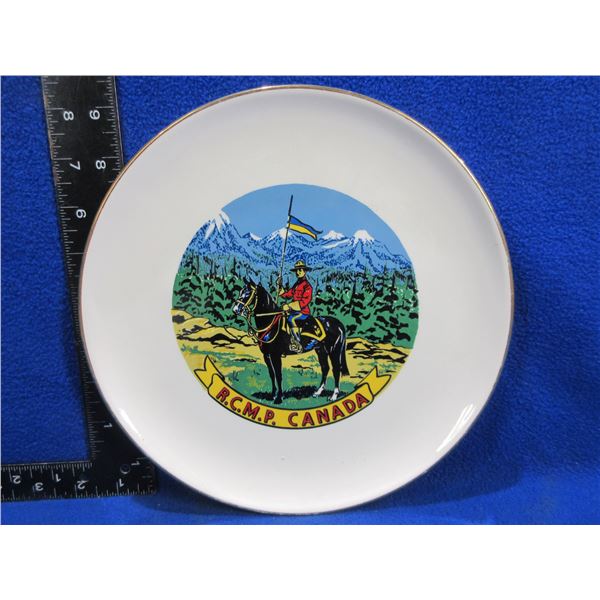 Vintage RCMP Canada Plate - 22 K Gold, Decorated in Canada