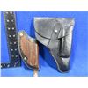 Image 1 : 2 Leather Holsters - Appear to be Post WWII German Pistol & Knife Holster