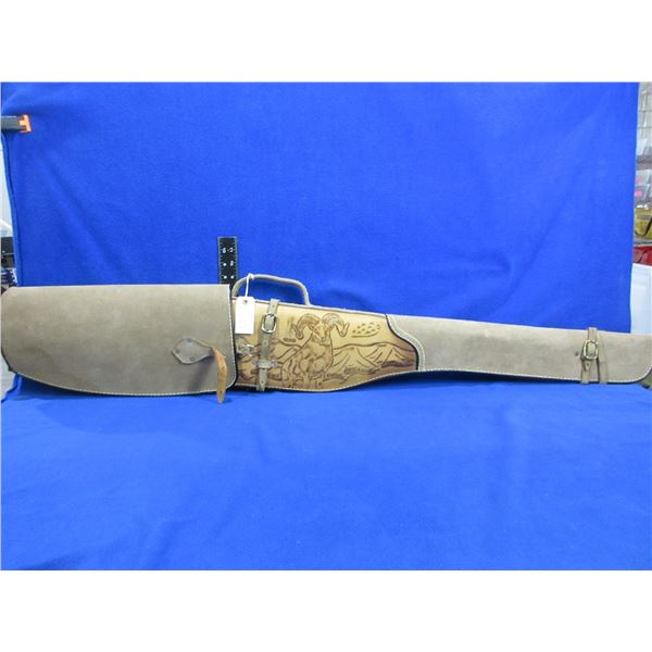 Hand Tooled Leather Rifle Scabbard Marked Mexico - Approx. 50"