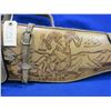 Image 2 : Hand Tooled Leather Rifle Scabbard Marked Mexico - Approx. 50"