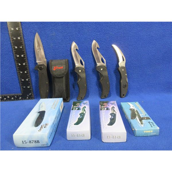4 Folding Lock Blade Knives - Frost Cutlery - Appear Unused
