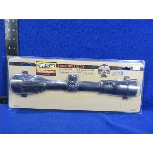 NEW - BSA 3-9x40 Rifle Scope - 1" Tube - Standard BSA Reticle