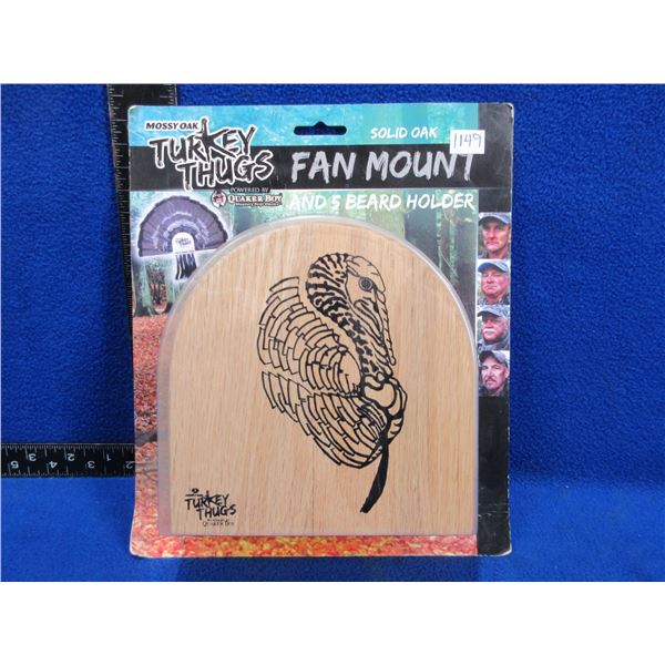 NEW - Turkey Thugs Fan Mount & 5 Beard Holder - Solid Oak