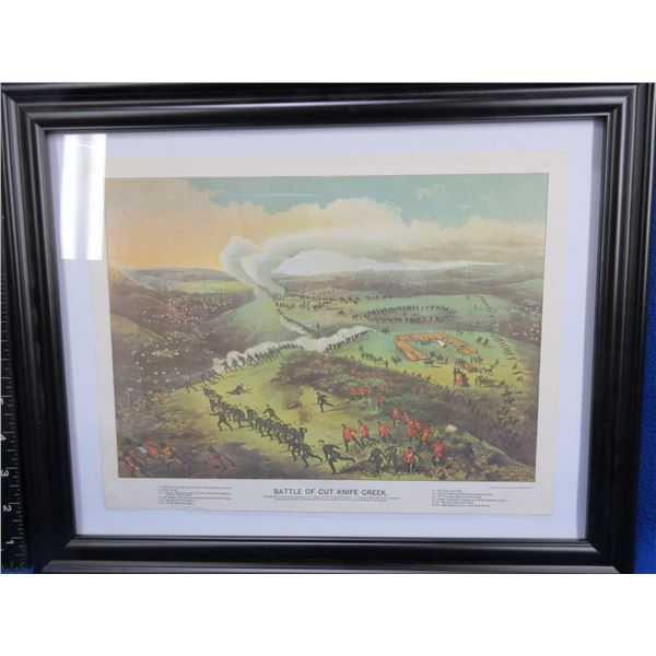 Framed Battle of Cut Knife Creek Print by W.D. Blatchly