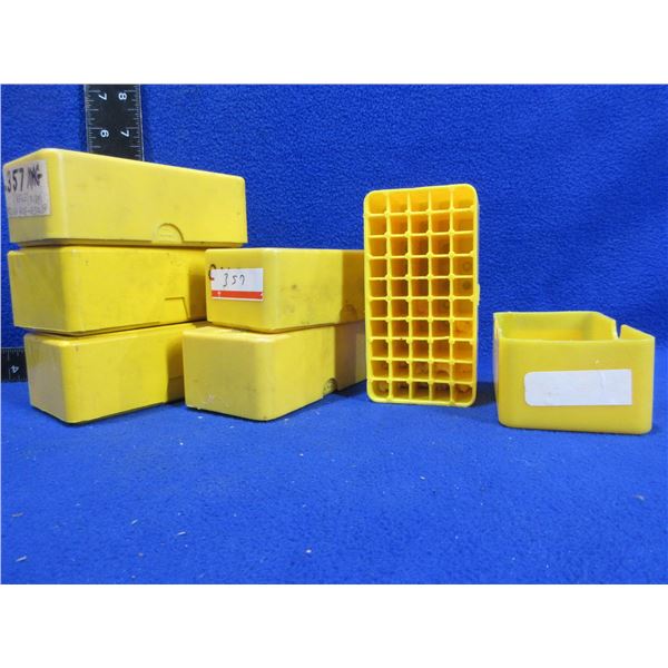 6 Empty Plastic Ammo Boxes - 38 Spl/357 Mag