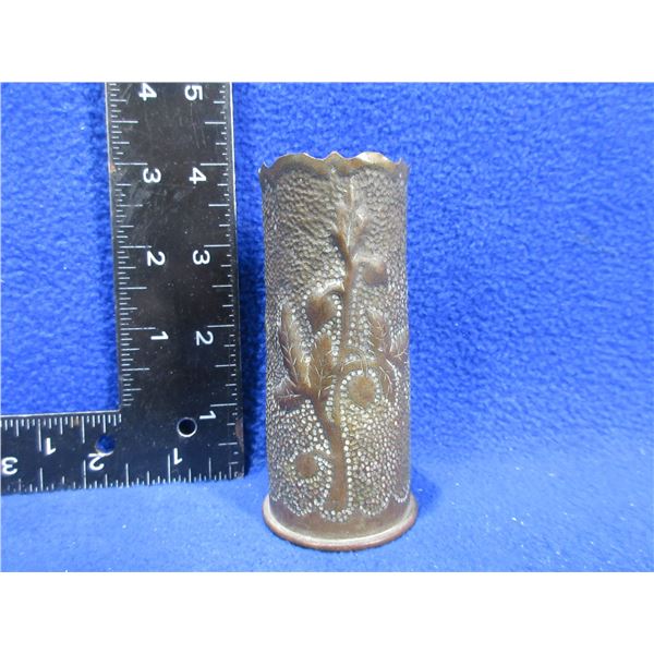37-85 Shell Casing Trench Art - Marked "Verdun 1916"