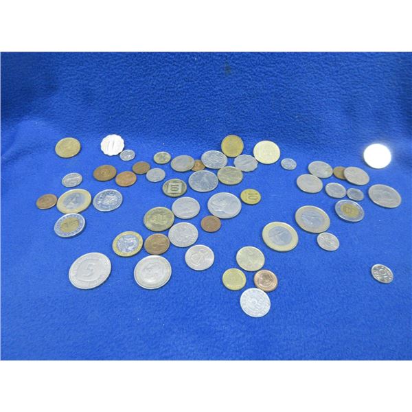 Lot of 61 Assorted Coins - Europe, South America, Carribean, Etc.
