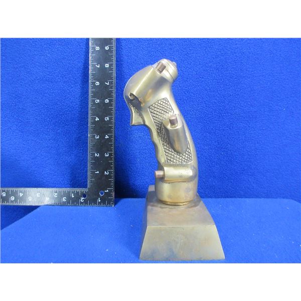 Brass Replica Display of F-4 Phantom Jet Control Joystick