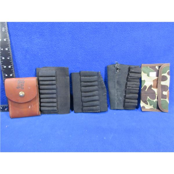 3 Butt Stock Cartridge Carriers, Pouch and Leather Ammo Pouch