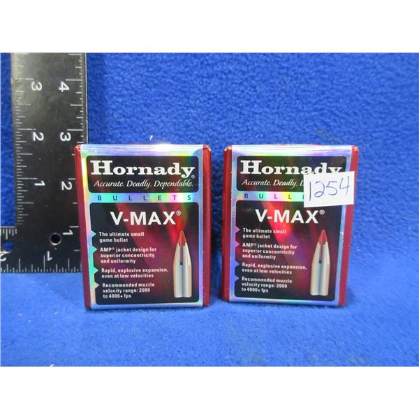 22 Cal. 50gr V-Max Hornady Bullets - 2 Sealed Boxes of 100