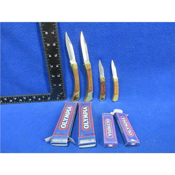 4 Olympia Folding Lock Blade Knives - New Old Stock