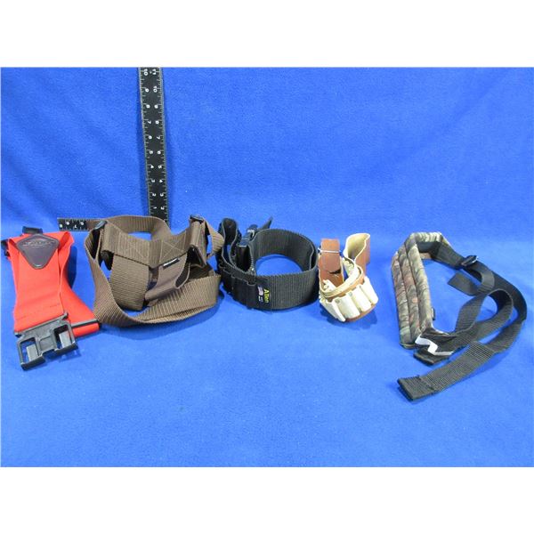2 Ammo Belts, 1 Sling, Gun Caddy Strap, Dickies Belt Clip Suspenders