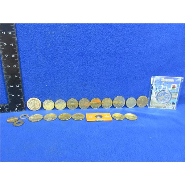 Lot of 21 Assorted Tokens - France, Italy, Hawaii, Russia, Etc.