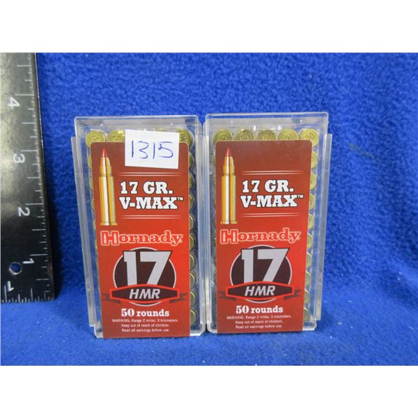 17 HMR 17gr V-Max Hornady Cartridges (Pick Up or Ship by UPS Only)