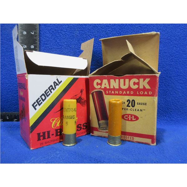 20 Ga. Federal & Canuck Shotshells (Pick Up or Ship by UPS Only)