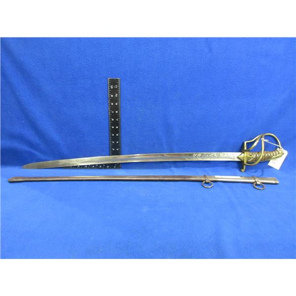 Vintage Polish Military Sword with Steel Scabbard