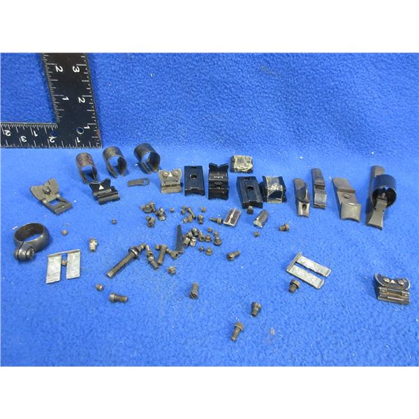 Lot of Misc. Front and Rear Sights, Sight Parts, Hoods, Screws, Etc.