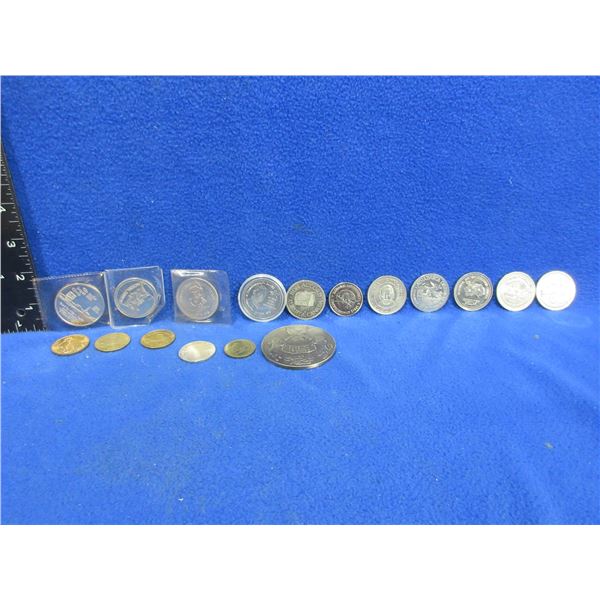 Lot of 17 Tokens from Various Alberta and BC Cities, Etc.