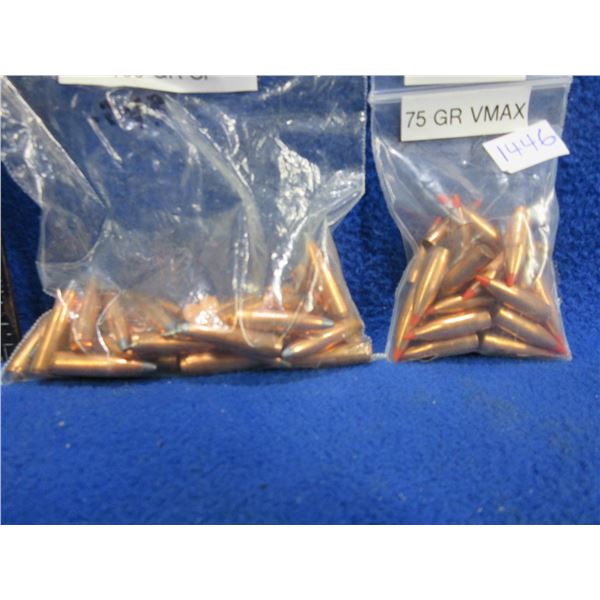 243 Win. Bullets - Bag of 40 (100GR SP), Bag of 26 (75gr V-Max)