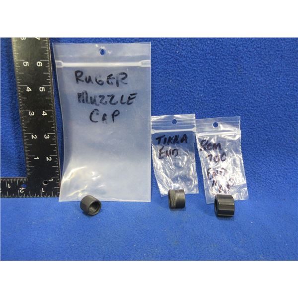 3 Threaded Muzzle Caps - Ruger, Tikka and Remington 700