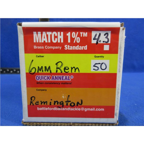 Brass Only - 6MM Rem. Annealed , Cleaned, Unprimed - Box of 50