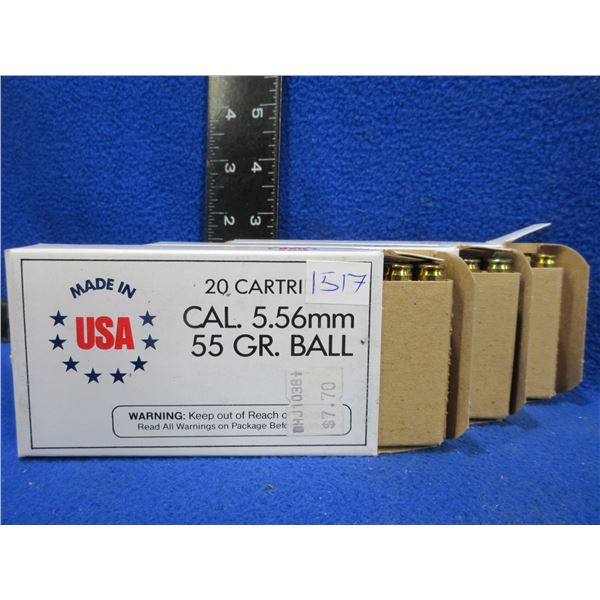 5.56MM 55gr Ball Winchester Cartridges (Pick Up or Ship by UPS Only)