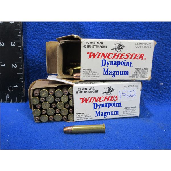 22 Win. Mag 45gr Dynapoint Winchester (Pick Up or Ship by UPS Only)