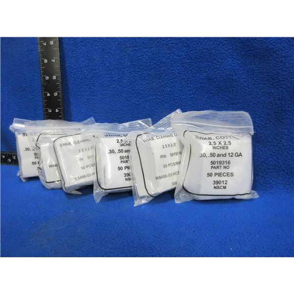 NEW - Cotton Swabs - 2.5" x 2.5" - 6 Packs of 50
