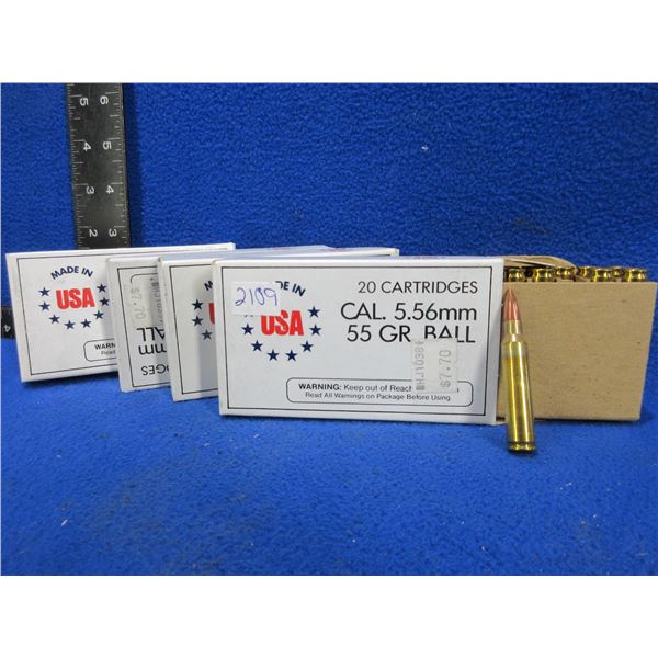 5.56MM 55gr Ball Winchester Cartridges (Pick Up or Ship by UPS Only)