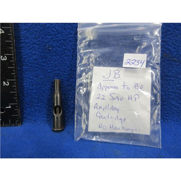 Appears to be 22 Savage HP Auxiliary Cartridge - No Markings