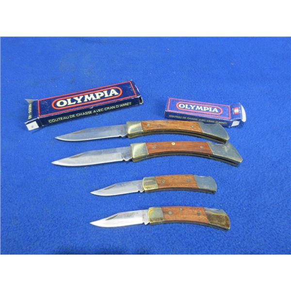 4 Olympia Folding Lock Blade Knives - New Old Stock