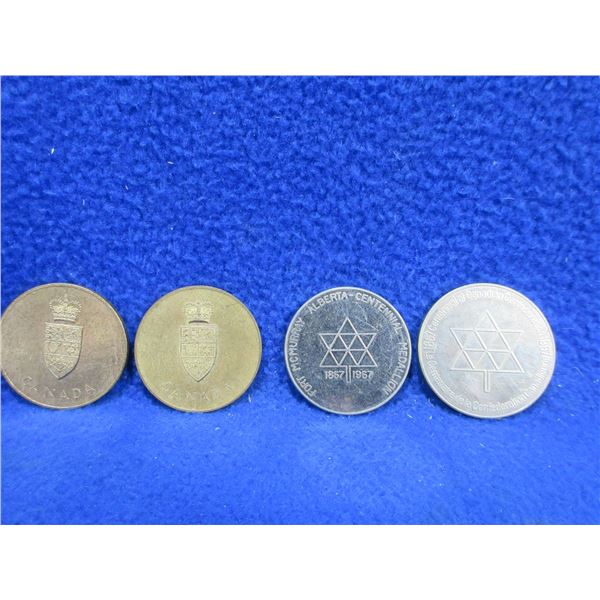 Lot of 4 Canada Centennial Medallions, Dated 1867-1967