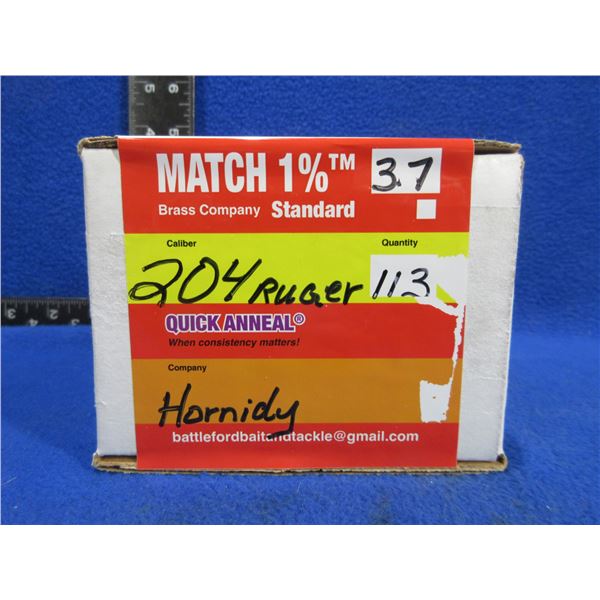 Brass Only - 204 Ruger Annealed , Cleaned, Unprimed Remington - Box of 113