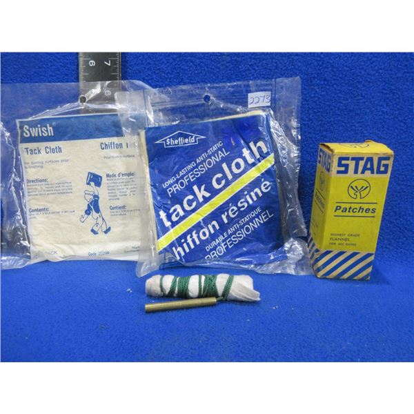 Lot of Vintage Misc. - Tack Cloth x 2, Stag Patches, Pull Thru