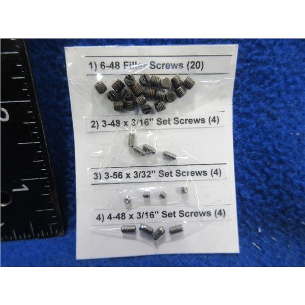 Lot of 20 Filler Screws and 12 Assorted Set Screws