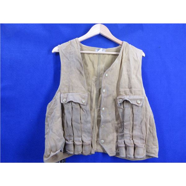Quick-Shot Duck Hunting Canvas Vest with Shotshell Holders - Size Large