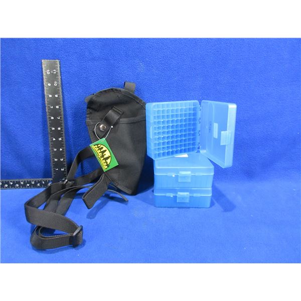 New Parklands RH Holster & 3 Empty Cytac Plastic Ammo Cases
