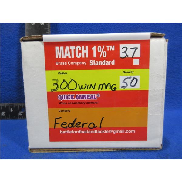 Brass Only - 300 Win. Mag Annealed , Cleaned, Unprimed Federal - Box of 50
