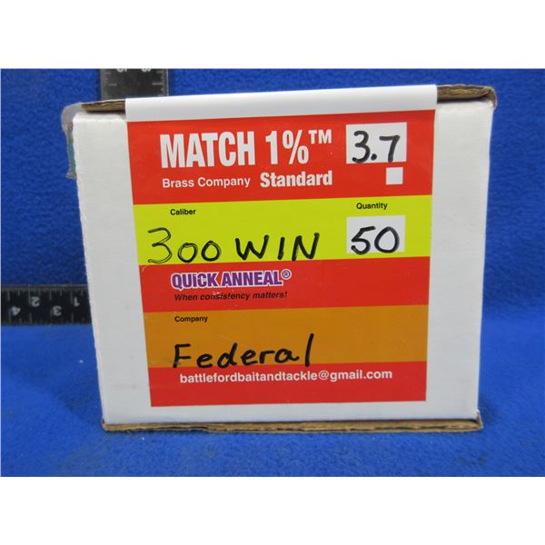 Brass Only - 300 Win. Annealed , Cleaned, Unprimed Federal - Box of 50