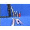 Image 1 : 3 Olympia Folding Lock Blade Knives & 12 Ga. Shotshell Knife