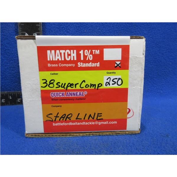 Brass Only - 38 Super Comp Annealed , Cleaned, Unprimed Starline - Box of 250