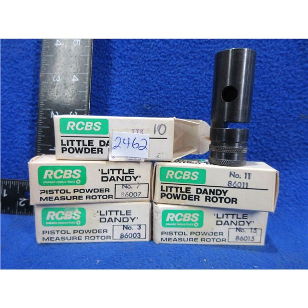 5 RCBS Little Dandy Powder Measure Rotors - No's 3, 7, 10, 11, 15