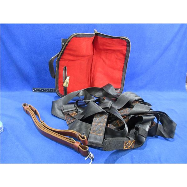 Leather Sling with QD Swivels, Zippered Bag & Fall Arrest Straps