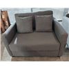 Image 1 : Sandy's - New Amara Macarena Dove Fabric Loveseat - RV: $1700 CAD - Made in Canada -H30" x W50" x D3