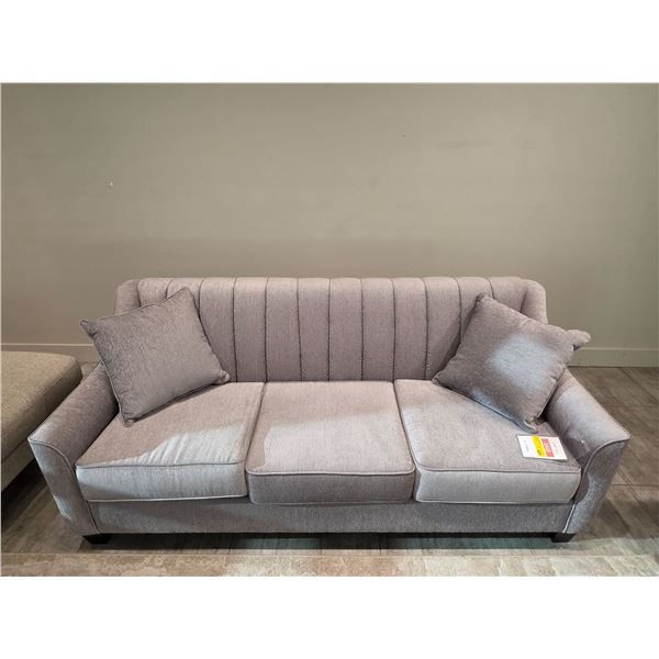 Sandy's - New Chanel Elizabeth Platinum Fabric Sofa - RV: $2050 CAD - H33" x W78" x D33"
