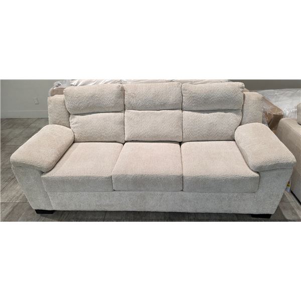 Sandy's - BNIB Mitchell Cuddle Natural Fabric Sofa - RV: $2090 CAD - Made in Canada - H34" x