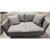 Image 1 : Sandy's - New Smokey Blue Fabric Loveseat - RV: $1330 CAD - H30" x W54" x D34"