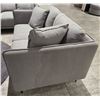 Image 2 : Sandy's - New Smokey Blue Fabric Loveseat - RV: $1330 CAD - H30" x W54" x D34"
