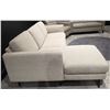 Image 2 : Natuzzi Edition - New Destrezza Beige Fabric Sectional - RV: 3850 CAD - H28" x W80" x D32'/60"